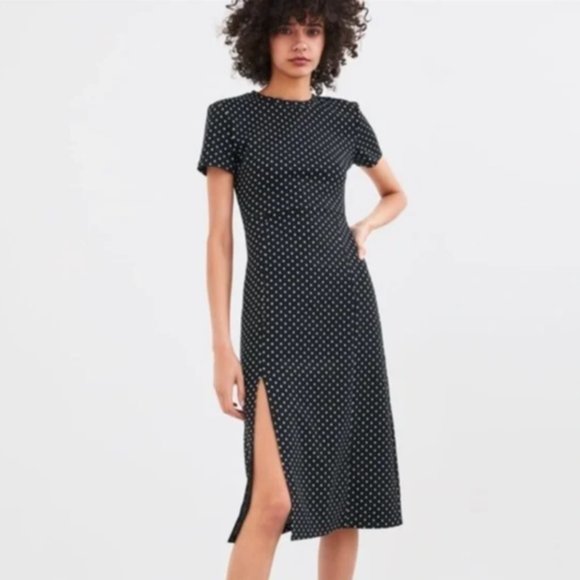 Zara Dresses & Skirts - 🆕 NWT - Zara Super Soft Polka Dot Knit Midi Dress - S